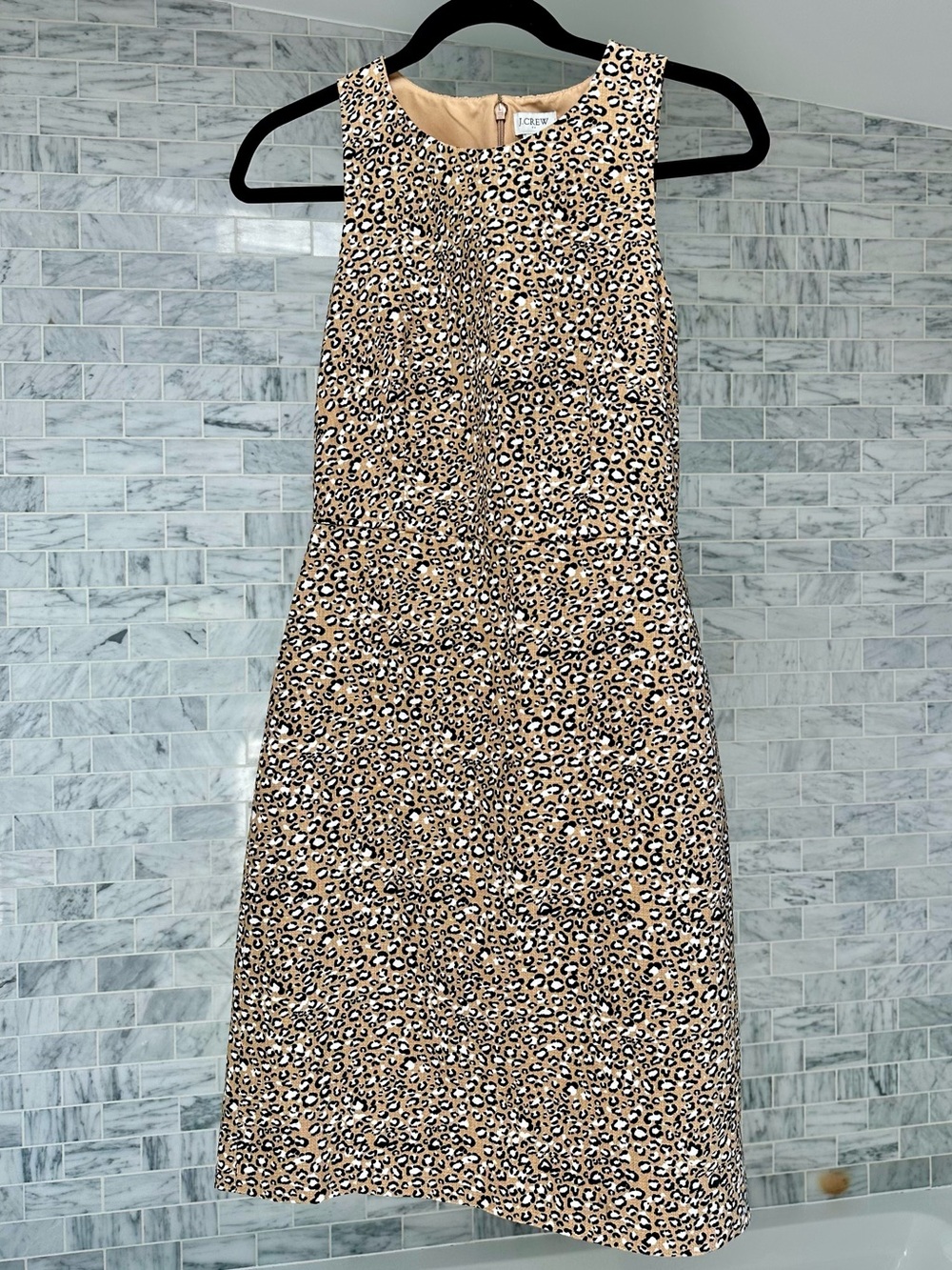 J. Crew Tailored Sleeveless Leopard-Print Dress